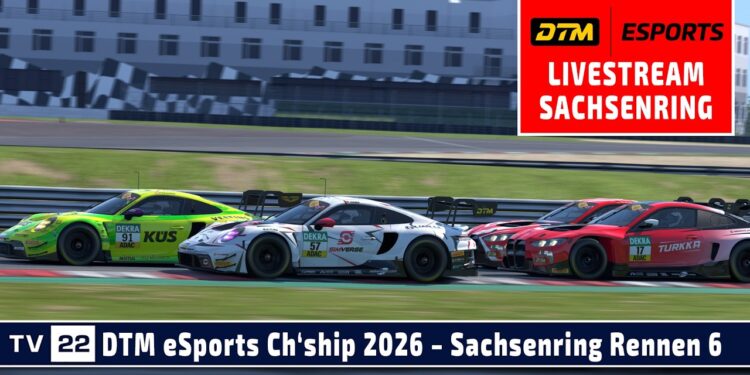 🇩🇪 LIVE DTM Sachsenring Runde 6 | DTM eSports Championship 2026