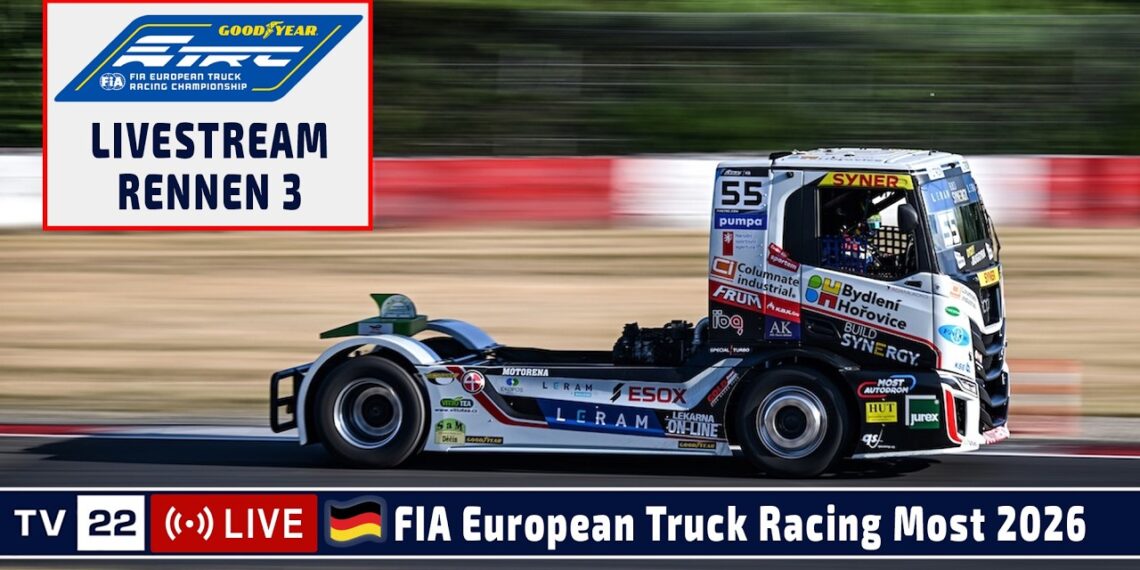 🇩🇪 LIVE Truck Grand Prix Most: R3 Goodyear FIA European Truck Racing Ch’ship – 30.08.2026