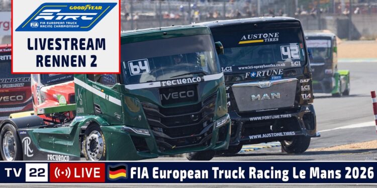 🇩🇪 LIVE Truck Grand Prix Le Mans: R2 Goodyear FIA European Truck Racing Ch’ship – 26.09.2026