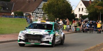 Marijan Griebel hat am Samstag mit Beifahrer Tobias Braun die ADAC Rallye Stemweder Berg gewonnen.